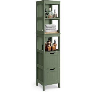 VASAGLE Kommode in Landhausstil 30 x 141.5 cm, Grün