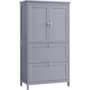 VASAGLE Kommode in Landhausstil 60 x 110 cm, Grau