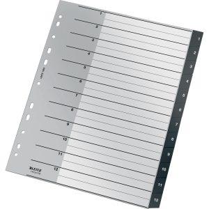 Leitz Register Recycle PC-beschriftbares Register 1-12, A4