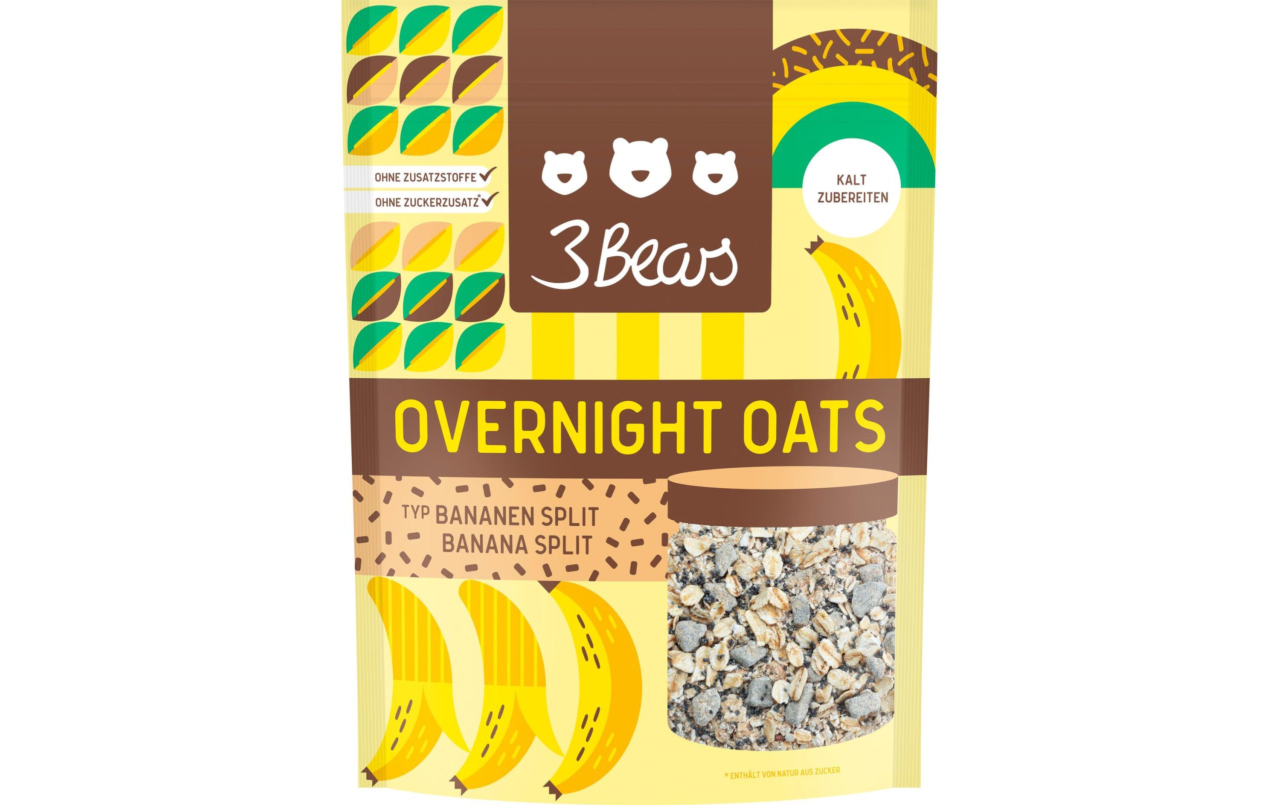 3Bears Overnight Oats – Bananen Split 400 g