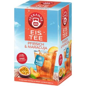 Teekanne Teebeutel Eistee Pfirsich-Maracuja, 18 Stück