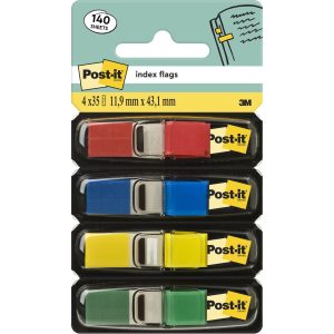 Post-it Page Marker Index Blau/Rot/Grün/Gelb, 4 Stück