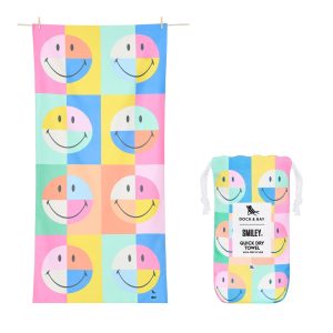 Dock & Bay Badetuch Smiley XL, Mehrfarbig