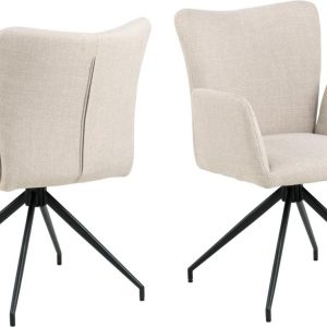AC Design Stuhl Laura Beige/Schwarz, 2 Stück