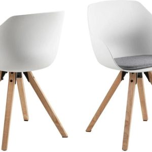 AC Design Stuhl Tina Hellgrau/Braun, 2 Stück
