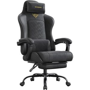 Songmics Bürostuhl mit Armlehnen Schwarz 133 cm