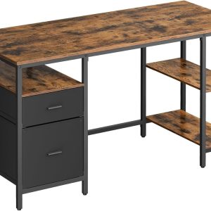 VASAGLE Tisch 140 x 60 cm, Rustikales Braun