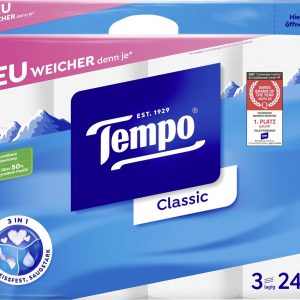 Tempo Toilettenpapier Classic  Rollen, 3-lagig, Weiss