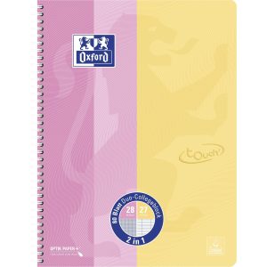 Oxford Notizheft Touch A4 +, Kariert, Gelb/Rosa