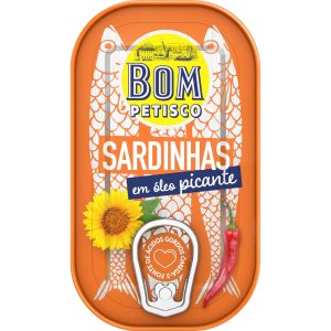 Bom Petisco Sardinen in scharfem Pflanzenöl 120 g