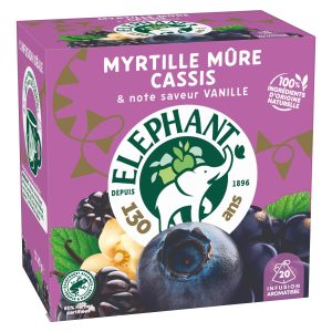 Eléphant Teebeutel Infusion Myrtille Múre Cassis 20 Stück