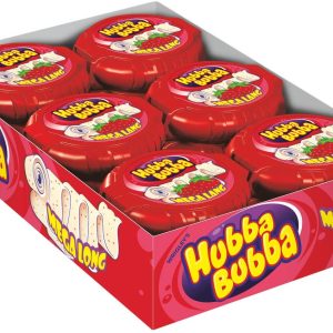 Hubba Bubba Kaugummi Rolle Mega Lang Erdbeere 12 x 56 g