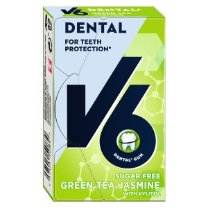V6 Kaugummi Dental Green Tea Jasmine 24 g