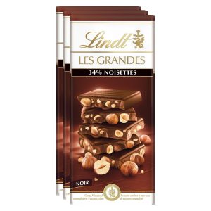 Lindt Tafelschokolade Les Grandes Dunkel Nuss 3 x 150 g