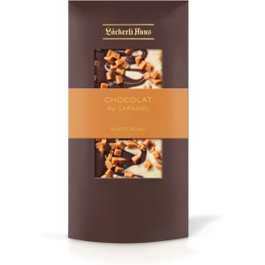 Läckerli Huus Tafelschokolade Chocolat au caramel noir et blanc 100 g