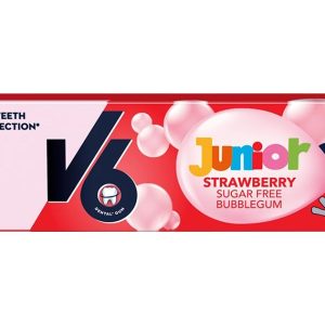 V6 Kaugummi Junior Strawberry 22 g