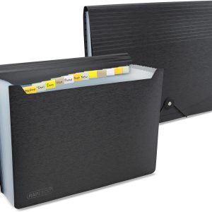 Rapesco Fächermappe Eco GRS A4 Schwarz, Doppelpack, 13-teilig
