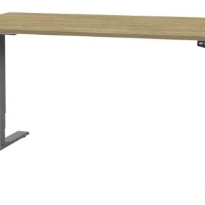 Contini höhenverstellbarer Bürotisch 1.4 x 0.8 m, Eiche/Dunkelgrau