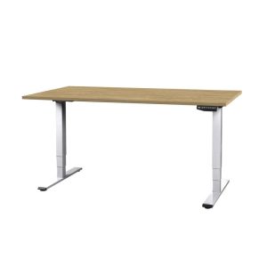 Contini höhenverstellbarer Bürotisch 200 x 90 cm Eiche, Weiss