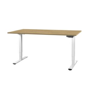 Contini höhenverstellbarer Bürotisch 1.6 x 0.8 m Eiche/Weiss