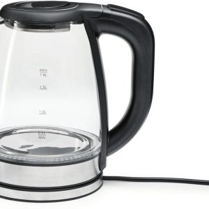 GOURMETmaxx Wasserkocher 1.8 l, Transparent/Schwarz