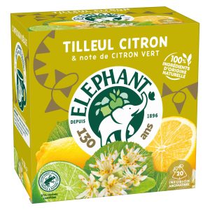 Eléphant Teebeutel Infusion Tilleul Citron 20 Stück