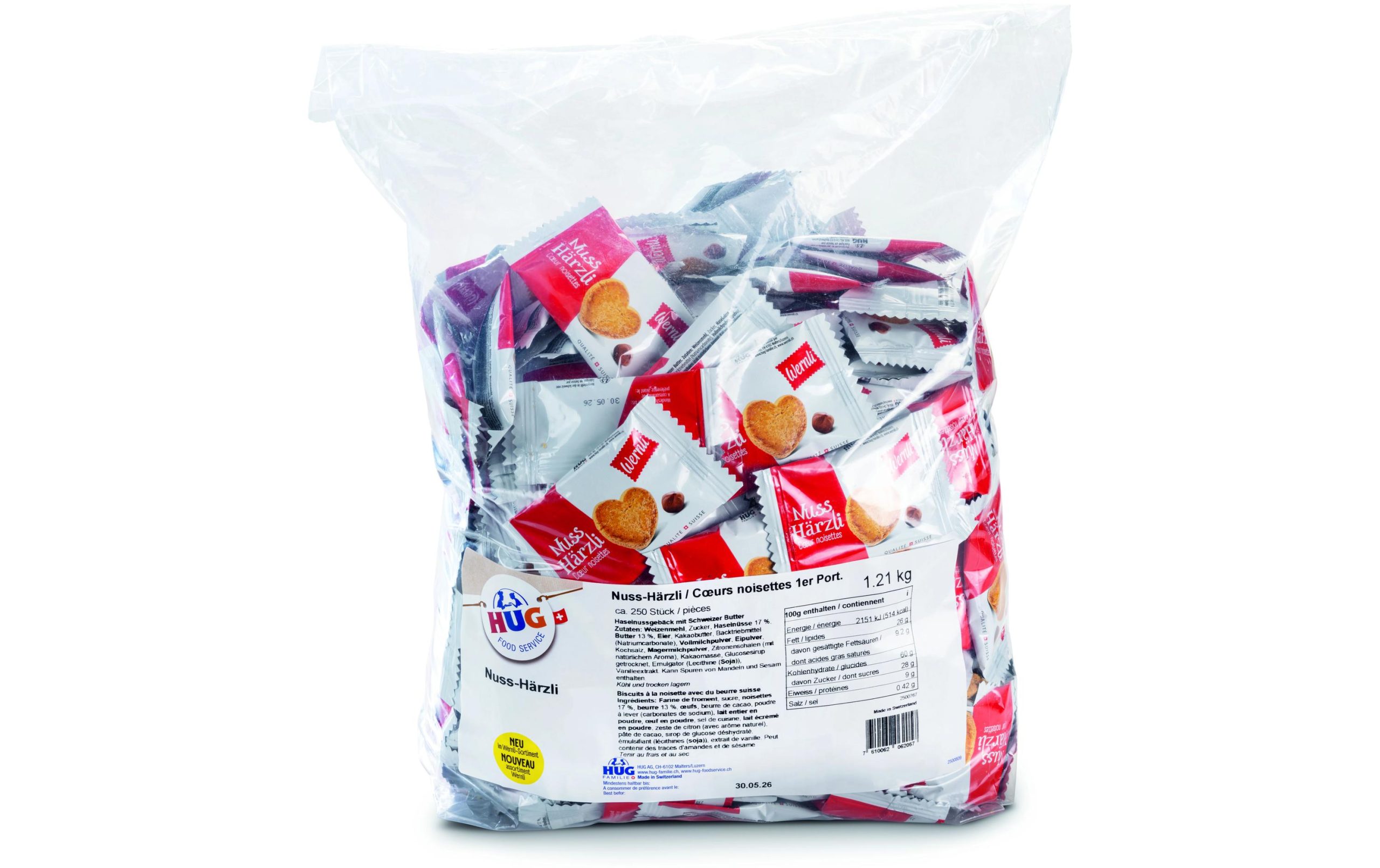 Wernli Gebäck Nuss-Härzli 1215 g, 250 Stück