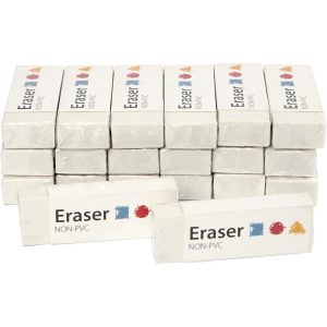 Creativ Company Radiergummi 20 Stück, Weiss