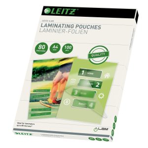 Leitz Laminierfolie A4, 80 µm, 100 Stück, Glänzend