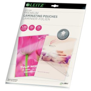 Leitz Laminierfolie Premium A4, 125 µm, 25 Stück, Glänzend