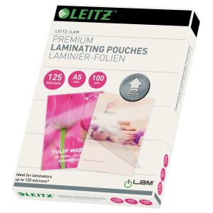 Leitz Laminierfolie Premium A5, 125 µm, 100 Stück, Glänzend