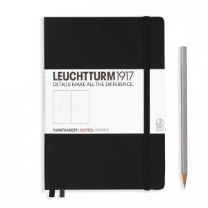 Leuchtturm Notizbuch Medium A5, Dot, 2-teilig, Schwarz