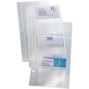 Sigel Zeigetasche für Visitenkarten-Ringbücher Transparent