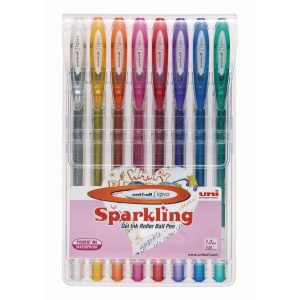 Uni Gelschreiber Uniball Signo Gel-Ink Sparkling 1 mm, 8 Stück