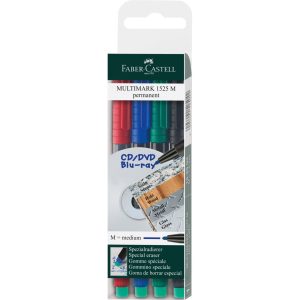 Faber-Castell CD/DVD Marker M permanent 4er Etui