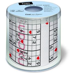 Paper + Design Toilettenpapier Sudoku 1 Rollen, 3-lagig, Mehrfarbig