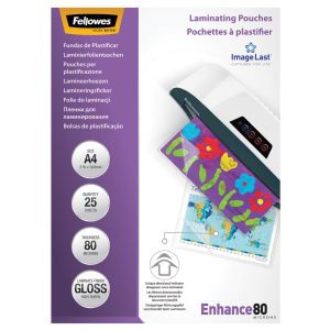 Fellowes Laminierfolie A4, 80 µm, 25 Stück, Glänzend
