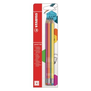 STABILO Bleistift 160 HB 4er Set mit Radierer