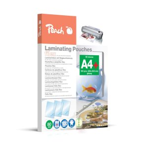 Peach Laminierfolie A4, 80 µm, 100 Stück, Glänzend Abheftlochung