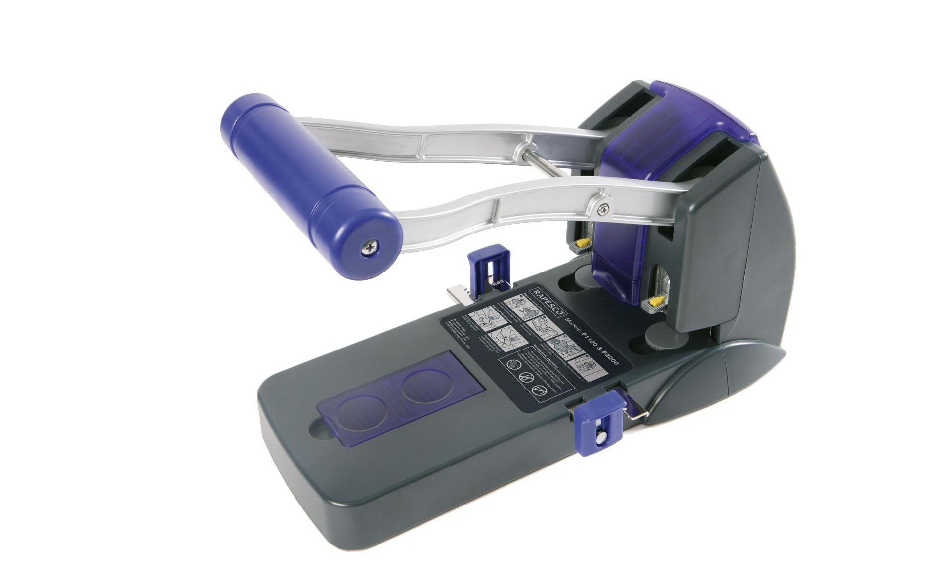 Rapesco Locher P2200 2-fach, 150 Blatt, Schwarz-Violett