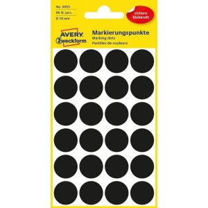 Avery Zweckform Klebepunkte 18 mm Schwarz
