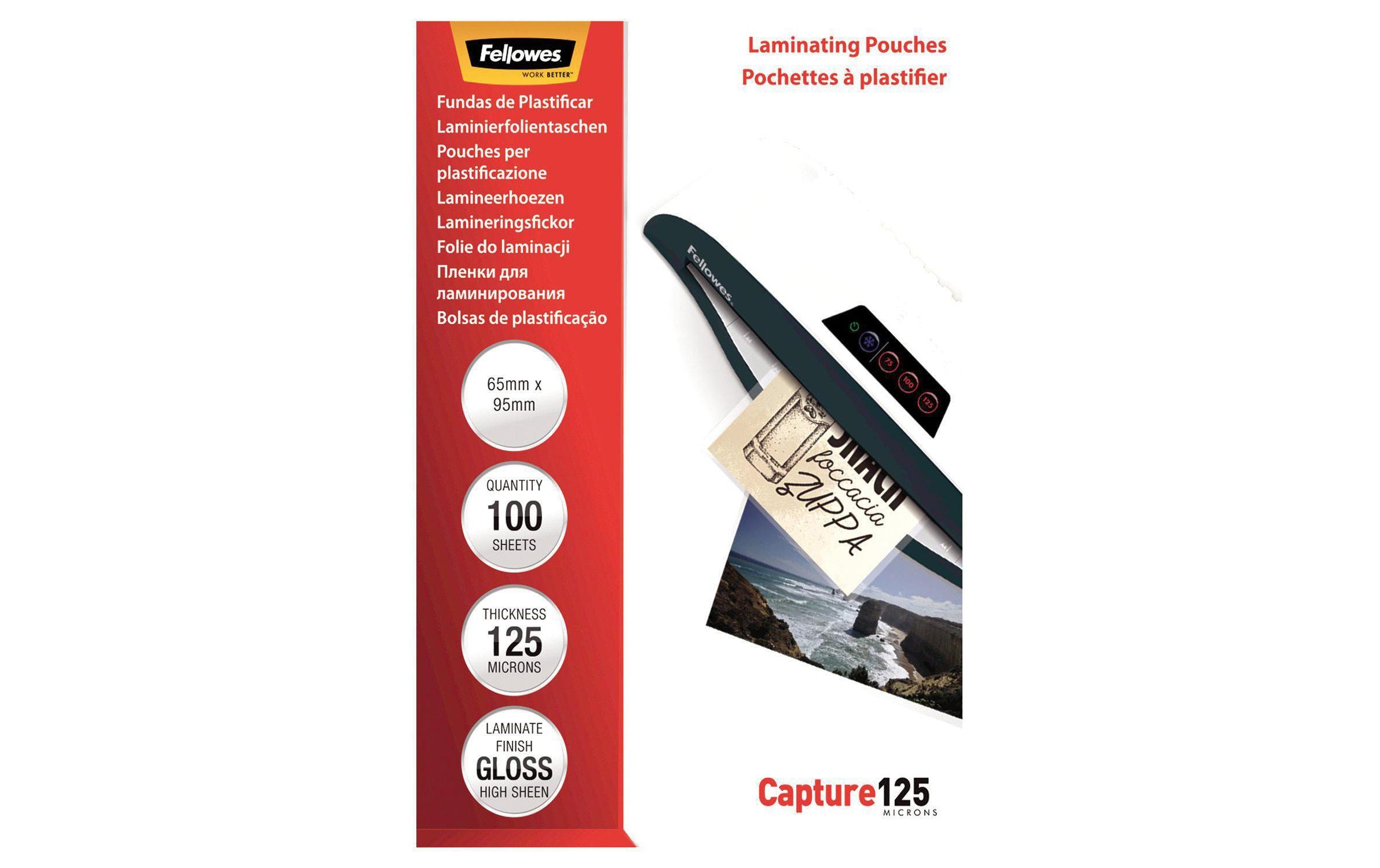 Fellowes Laminierfolie 6.5 x 9.5 cm, 125 µm, 100 Stück, Glänzend