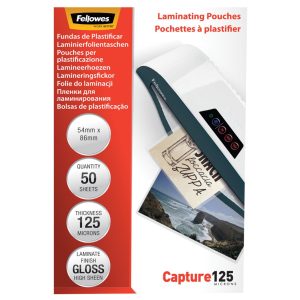 Fellowes Laminierfolie 5.4 x 8.6 mm, 125 µm, 50 Stück, Glänzend
