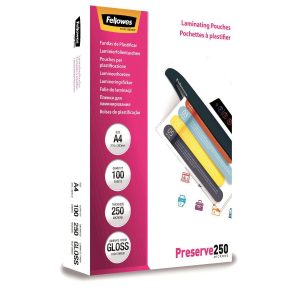 Fellowes Laminierfolie A4, 250 µm, 100 Stück, Glänzend