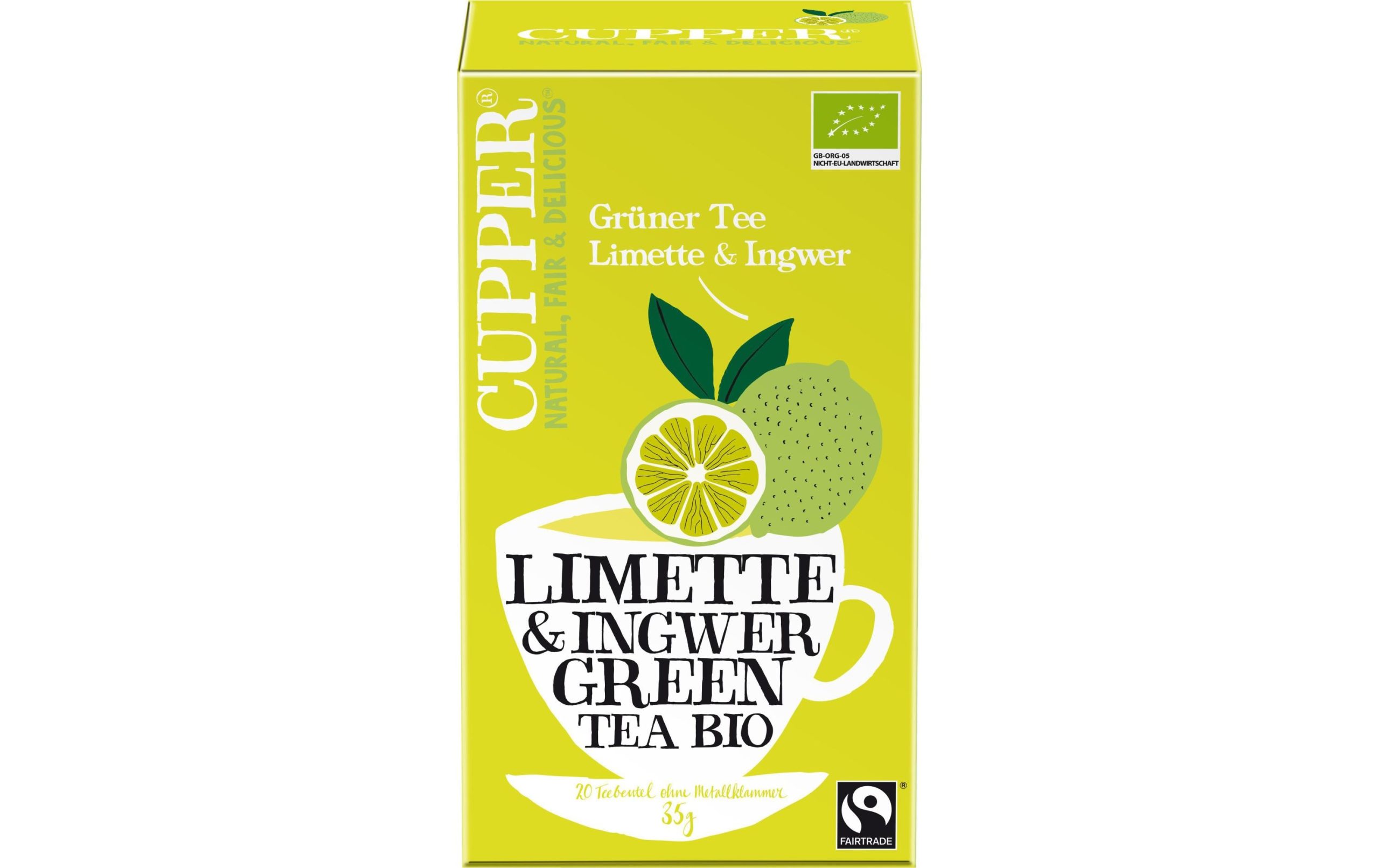 Cupper Teebeutel Bio Limette und Ingwer 20 Stück