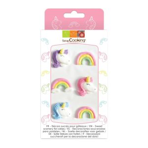 ScrapCooking Zuckerdekore Einhorn 6 Stück
