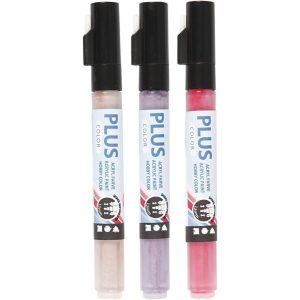 Creativ Company Acrylmarker Plus Color 3er Set, Rosatöne