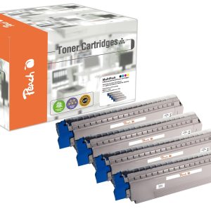 Peach Tonerset OKI MC851 / 61 Series BK, C, M, Y