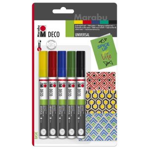 Marabu Acrylmarker Deco Painter 2 – 4 mm, 5 Stück