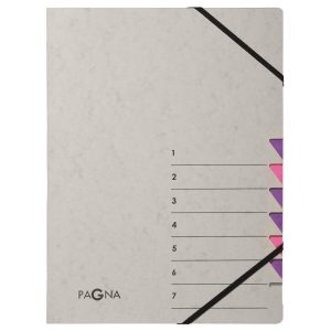 Pagna Ordnungsmappe A4 Easy Grey Grau; Lila, 7 Fächer